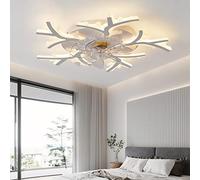 MEVZHH Ventilatori a Soffitto Conpade, Remoto/App Silenzioso 63Cm Dimmabile Ventilatori a Soffitto Conpada 6 Impostazioni Di Velocità Motore Inlità Invernale Estivar Cucina Salotto Camera da Letto,