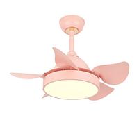MEVZHH Ventilatori a Soffitto Conpade, Telecomando Reversibile 5E Ventilatore a Soffitto Conpada a Led 3T Colore Selezionabile 6 Velocità Motore Estate Inverno Funzione/Rosa