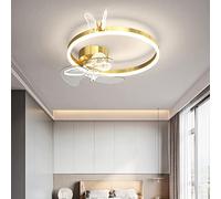 MEVZHH Ventilatori a Soffitto Conpade,Ventilatore a Soffitto Camera da Letto con Lucini Ha Condotto Dimmabile 3 Velocità Ventilatore a Soffitto con Telecomando Moderno Soggiorno Silenzioso Ventilatore