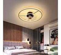 MEVZHH Ventilatori a Soffitto Conpade,Ventilatore a Soffitto con Illuminaziled Invisibile Fan Ceililight con Telecomandor Camere da Letto Soggiorno Ventilatore a Soffitto Senza Rumore Conpada,Nero/Oro