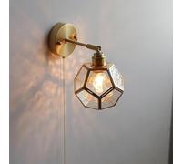 MEVZHH Water-Ripple Vetro Parete Sconce Moderno Armato Braccio Regolabile Oro Fissaggior Camera da Letto, Soggiorno, Sala da Pranzo, Corridoio Tirare Catena/A