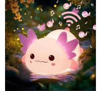 Mewaii Axolotl - Luce notturna per bambini, 3 livelli dimmerabili, in silicone, luce notturna per bambini, 4 rumori bianchi lenitivi e timer, lampada ricaricabile tramite USB, decorazione per camera