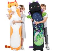 Mewaii 50CM Peluche Cuscino Lungo Gatto per Bambina Cuscino di Peluche Kawaii Giocattoli Abbraccio Morbido Cuscino Cuscino Giocattolo Regalo per Ragazza