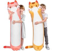 Mewaii Cuscino per il corpo a forma di gatto, ultra morbido, lungo, in peluche, imbottito per il massimo comfort, qualità premium, regalo per fidanzate o amanti dei gatti (cuscino per il corpo del