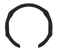 Mewant - Coprivolante per auto in Alcantara con marcatore laser nero e rosso, universale, antiscivolo (116,5 mm)
