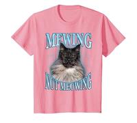 Mewing Not Meowing LooksMax Maglietta Cat Alpha Meme Maglietta, Bambini, Rosa, 12 Anni