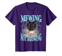 Mewing Not Meowing LooksMax Maglietta Cat Alpha Meme Maglietta, Bambini, Viola, 6 Anni