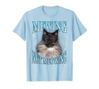 Mewing Not Meowing LooksMax Maglietta Cat Alpha Meme Maglietta, Uomo, Celeste, L