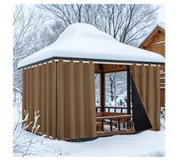 Mewkew 2 pannelli tende da esterno per garde con occhielli, gazebo, oscuranti, isolate termicamente, per esterni, 223 x 182 cm (larghezza x altezza), tende con occhielli per pergola, portico, piscina