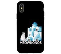 Mewokonos divertente gatto greco citazione adatto per uomini e donne. Custodia per iPhone X/XS