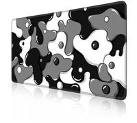MEWOOCUE Tappetino per mouse, motivo mucca, tastiere XXL, tappetino per mouse da gioco in bianco e nero, tappetino per mouse da gaming, tappetino per scrivania da gioco in bianco e nero, 80 x 40,6 cm