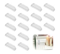 Mewtush 16 PCS Mini Pomelli in Acrilico Trasparente, Maniglie per Mobili, Pomelli Quadrati per Specchi, Armadi e Decorazioni, Facili da Installare (29.8x8.7mm)