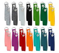 Mewtush 28 PCS Pezzi Anello Portachiavi in Feltro (13x3 cm), Personalizzabili e Scrivibili, Set di Ciondoli in Feltro Colorati con Anello in Acciaio Inossidabile per Chiavi, Borse e Zaini