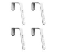 Mewuthede - 4 ganci per scale in ferro da stiro, rivestiti in PVC, in acciaio inox, con ganci ad angolo, per ferramenta, resistenti, ganci per garage, per letto a soppalco, colore: bianco