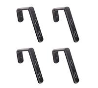 Mewuthede 4 ganci in ferro e PVC, in acciaio inox, resistenti, resistenti alla ruggine, montaggio a parete, moderni, minimalisti, neri, capacità 22,7 kg