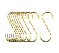 Mewuthede Ganci a S in ottone a forma di S, 10 ganci a S resistenti per appendere pentole e padelle da cucina, ufficio, bagno, armadio, esterni, ampiamente usati