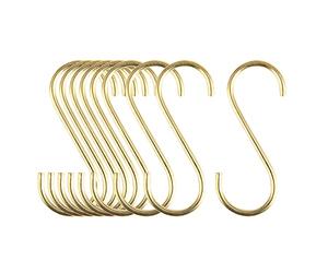 Mewuthede Ganci a S in ottone a forma di S, 10 ganci a S resistenti per appendere pentole e padelle da cucina, ufficio, bagno, armadio, esterni, ampiamente usati