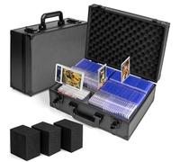 MewVeer Scatola Porta Top Loader, Valigetta Carte Gradate con Lucchetti a Chiave, Trading Card Holder Box per 600+ Top Loaders o 130+ 35pt One Touch