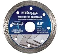 Mexco UHX - Lama diamantata per smerigliatrice angolare a batteria, ad alte prestazioni, disco da taglio di precisione per granito, porcellana, marmo, 115 mm, altezza segmento 10 mm