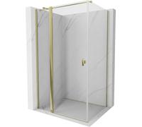 Mexen - Box doccia con porta a battente, rettangolare, 75 x 100 cm, colore: oro