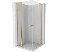 Mexen - Box doccia Mist L Duo Porta a battente quadrata 105 x 105 oro