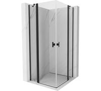 Mexen - Box doccia nebbia Duo porta a battente quadrata 105 x 105 cm nero