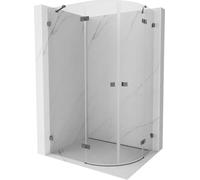 Mexen Box Doccia Semicircolare Orientabile Lunar 90x90 Trasparente Grigio Canone Spazzolato