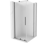 Mexen - Cabina doccia estensibile in Velar, 110 x 110 cm, grigio, spazzolato