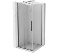 Mexen - Cabina doccia estensibile in velluto 110 x 110 cm, trasparente, metallo
