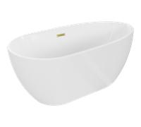 Mexen Eos vasca da bagno freestanding 170 x 75 cm, bianca, troppopieno oro spazzolato - 52471707500-55 46201 5905315381149