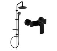 Mexen Erik set doccia esterno con soffione e miscelatore doccia Alfa, nero - 745740205-70 6109 5907709181922