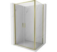 Mexen Exo - Box doccia con ante girevoli, 80 x 85 cm, trasparente, oro
