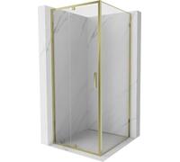 Mexen Exo - Box doccia con porta girevole, 90 x 90 cm, trasparente, oro