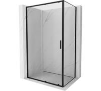 Mexen - Exo - Box doccia estensibile 140 x 100 cm, trasparente, nero