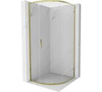 Mexen - Exo Box doccia semicircolare allungabile 80 x 80 cm, trasparente, oro