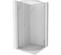 Mexen Exo Box Doccia Semicircolare Scorrevole 80x80 Trasparente Cromo