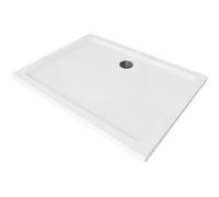 Mexen Flat piatto doccia rettangolare slim 100 x 80 cm, bianco, sifone nero - 40108010B 13230 5907709164413