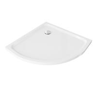Mexen Flat piatto doccia semicircolare slim 80 x 80 cm, bianco, sifone cromato - 41108080 2540 5903163383940