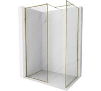 Mexen Kioto-XF parete doccia Walk-in con cornice 150 x 120 cm, trasparente 10 mm, oro - 800-150-202-04-50-120-XF 60829 5905315563736