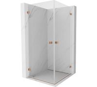 Mexen Lunar-B Duo cabina doccia ad anta battente 75 x 75 cm, trasparente, rame spazzolato - 832-075L-075P-65-00 66760 5905315454270