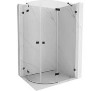 Mexen Lunar Box Doccia a Quarto Cerchio Orientabile Destro 80x70 Trasparente Gun Metal