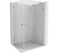Mexen Lunar Box Doccia Semicircolare Orientabile Destro 100x70 Trasparente Oro