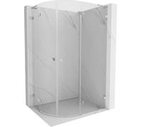 Mexen Lunar L - Box doccia a quarto di cerchio orientabile a destra, 80 x 70 cm, trasparente, bianco