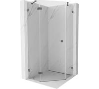 Mexen Lunar L - Box doccia orientabile a quarto di cerchio, 80 x 80 cm, trasparente, oro spazzolato