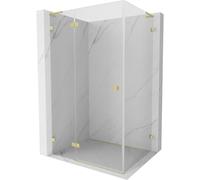 Mexen Lunar L cabina doccia a cerniera sinistra 75 x 80 cm, trasparente, oro spazzolato - 834L-075-080-55-00-L 91001 5905315793249