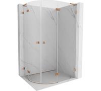 Mexen Lunar L cabina doccia semicircolare a battente destra 100 x 90 cm, trasparente, rame spazzolato - 833L-100P-090L-65-00 62300 5905315413550