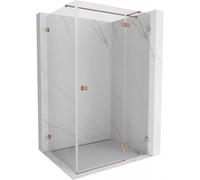 Mexen Lunar T cabina doccia a cerniera destra 75 x 80 cm, trasparente, rame spazzolato - 834T-075-080-65-00-P 91512 5905315799708
