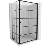 Mexen Mist-B Box Doccia Orientabile Destro 80x110 Griglia Nera Nero