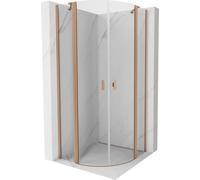 Mexen Mist Box Doccia Semicircolare Orientabile 100x100 Trasparente Rame Spazzolato
