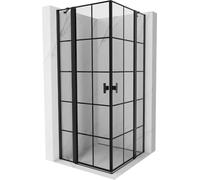 Mexen Mist Duo Box Doccia Porta Pivotante 100x100 Griglia Nera Nero